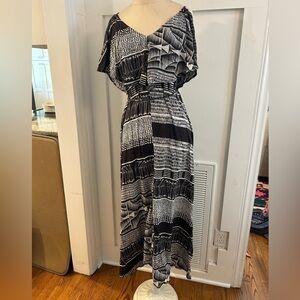 Asha Eleven black and white cross back Strappy dress